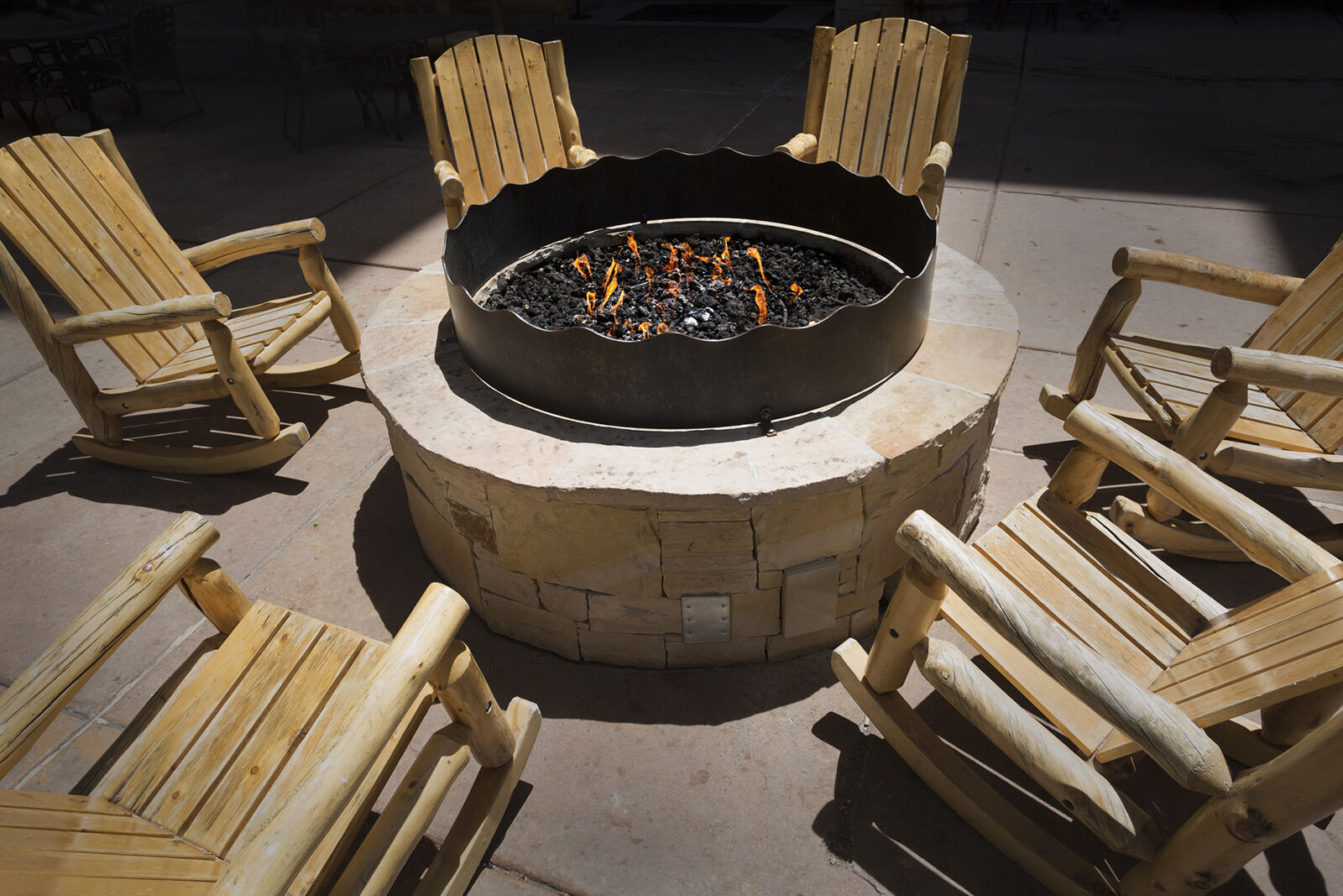 A fire pit makes a great backyard feature.